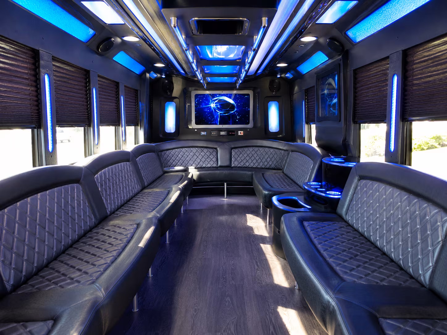 pharr 28 passenger party bus inside