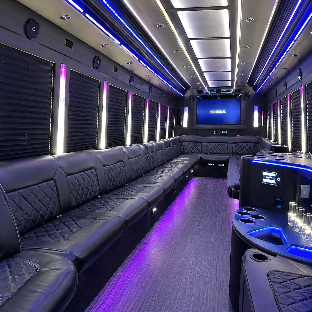 pharr 30 passenger party bus inside