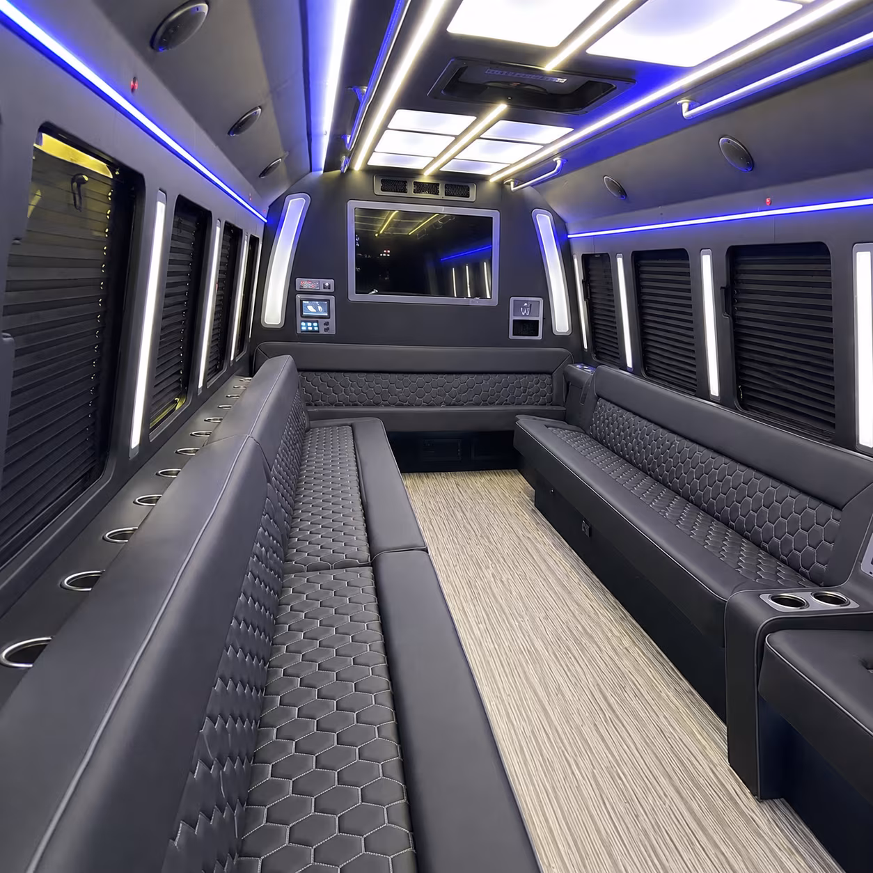 pharr 40 passenger party bus inside