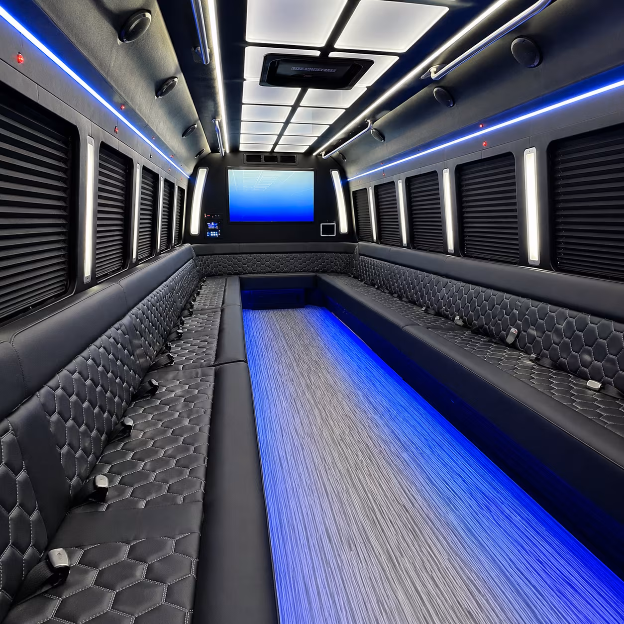 pharr 50 passenger party bus inside